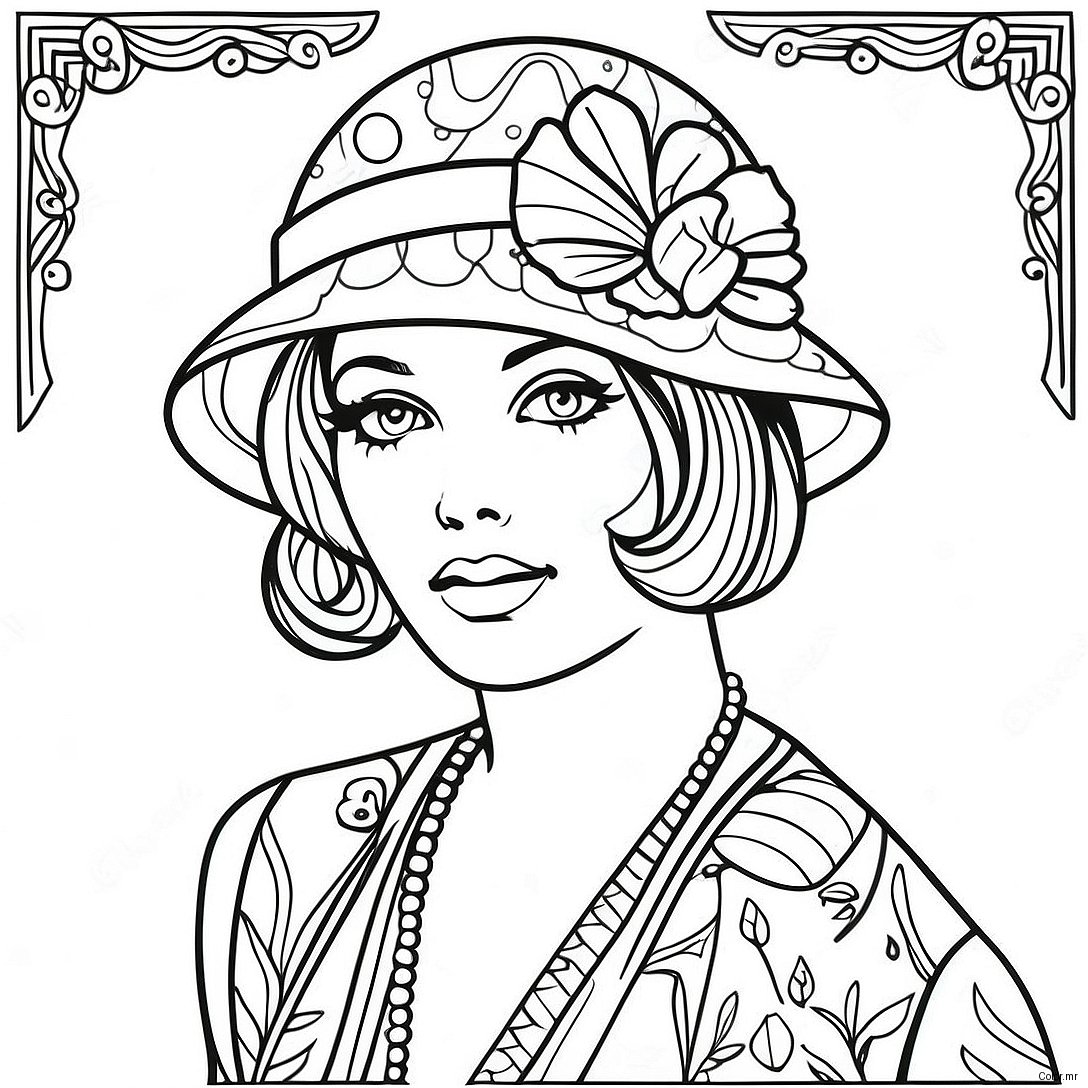 1920s Vintage Fashion Coloring Page 54521 45381