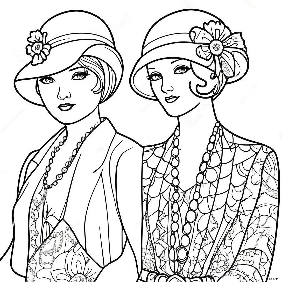 1920s Vintage Fashion Coloring Page 54521 45382