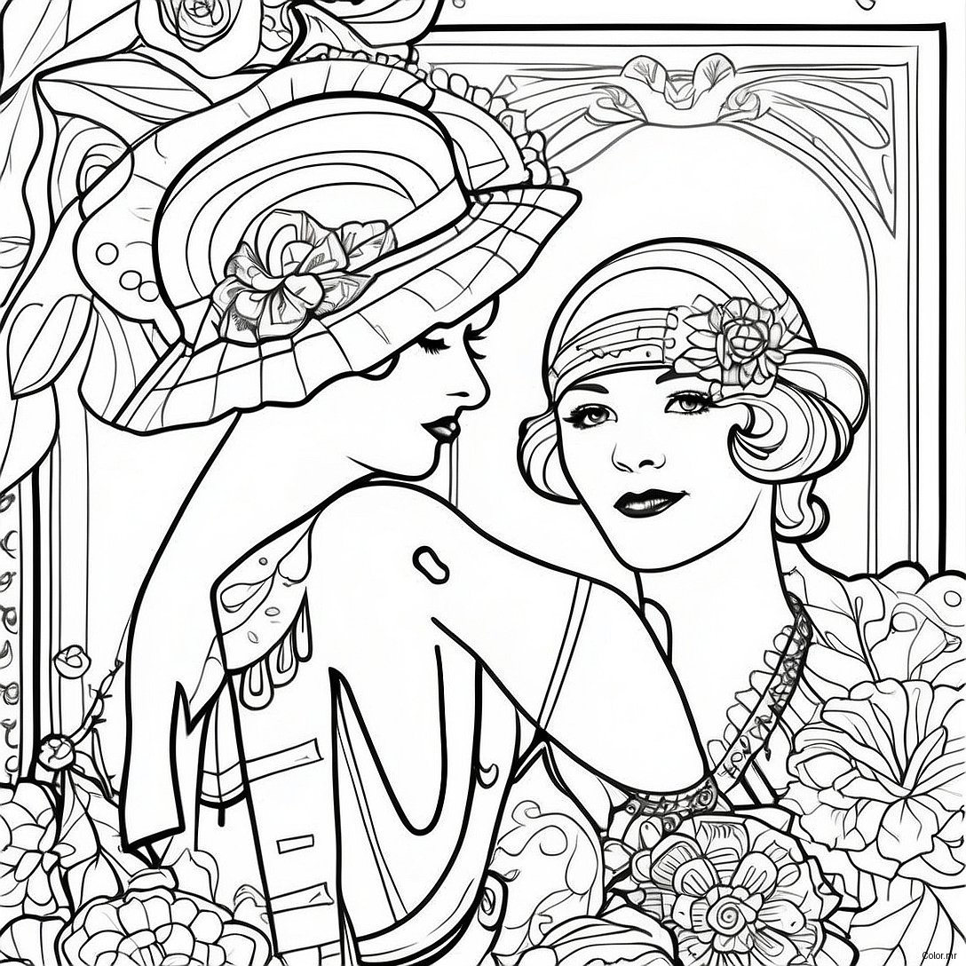 1920s Vintage Fashion Coloring Page 54521 45384