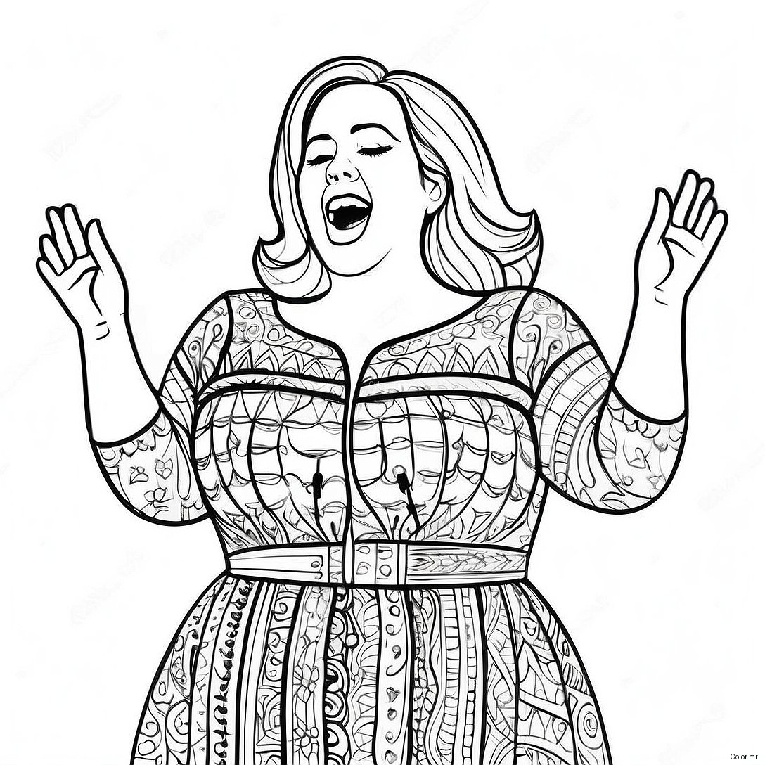 Adele Singing On Stage Coloring Page 41299 34285