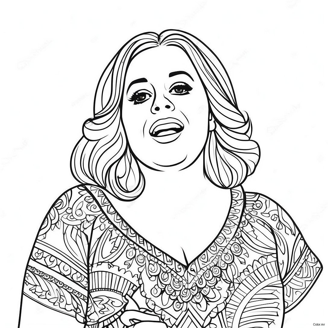 Adele Singing On Stage Coloring Page 41299 34287