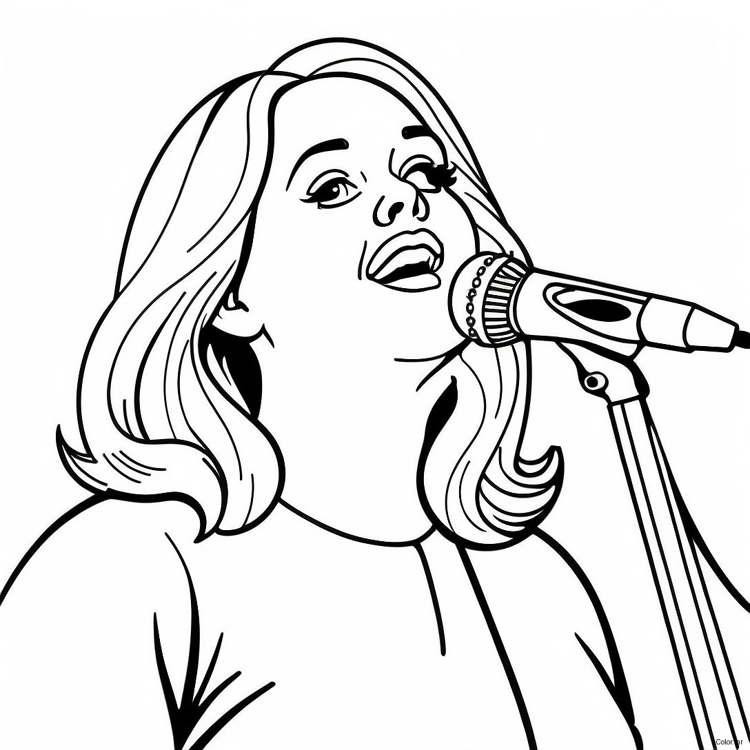 Adele Singing On Stage Coloring Page 41299 34288