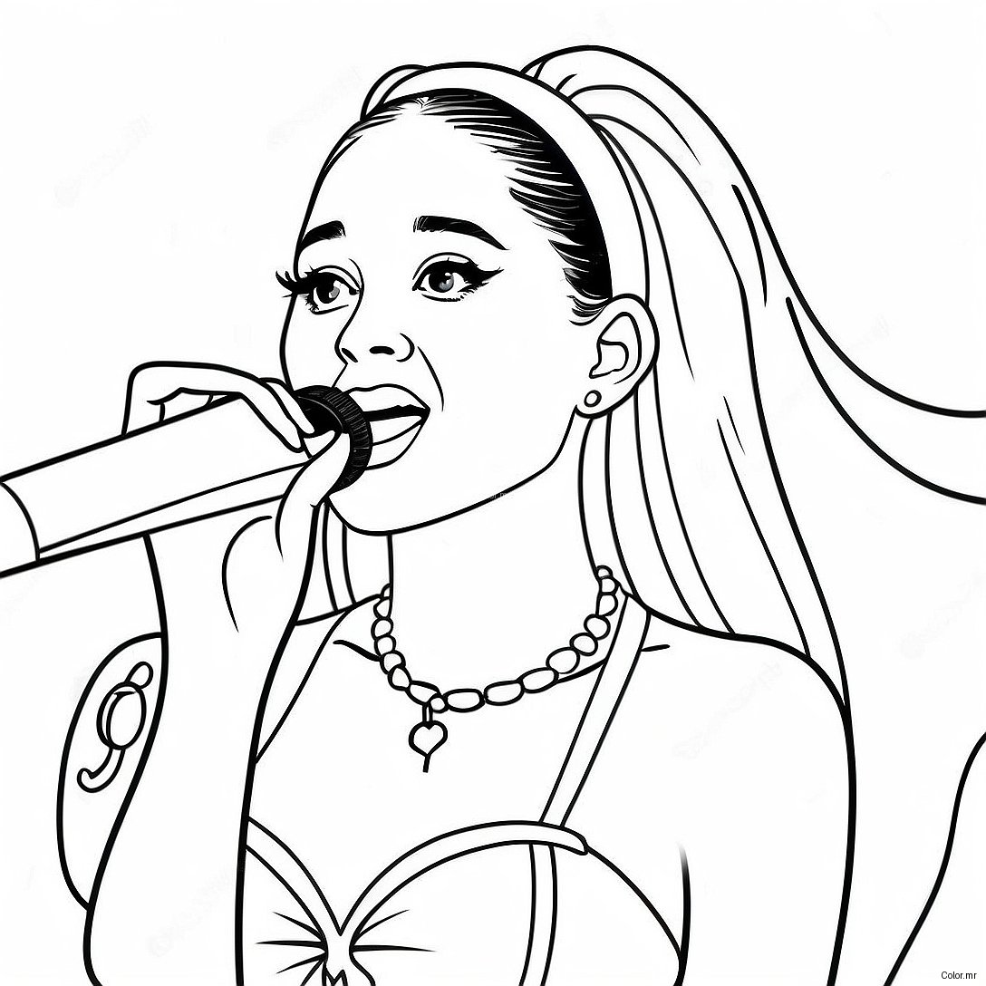 Ariana Grande Singing On Stage Coloring Page 1852 1525