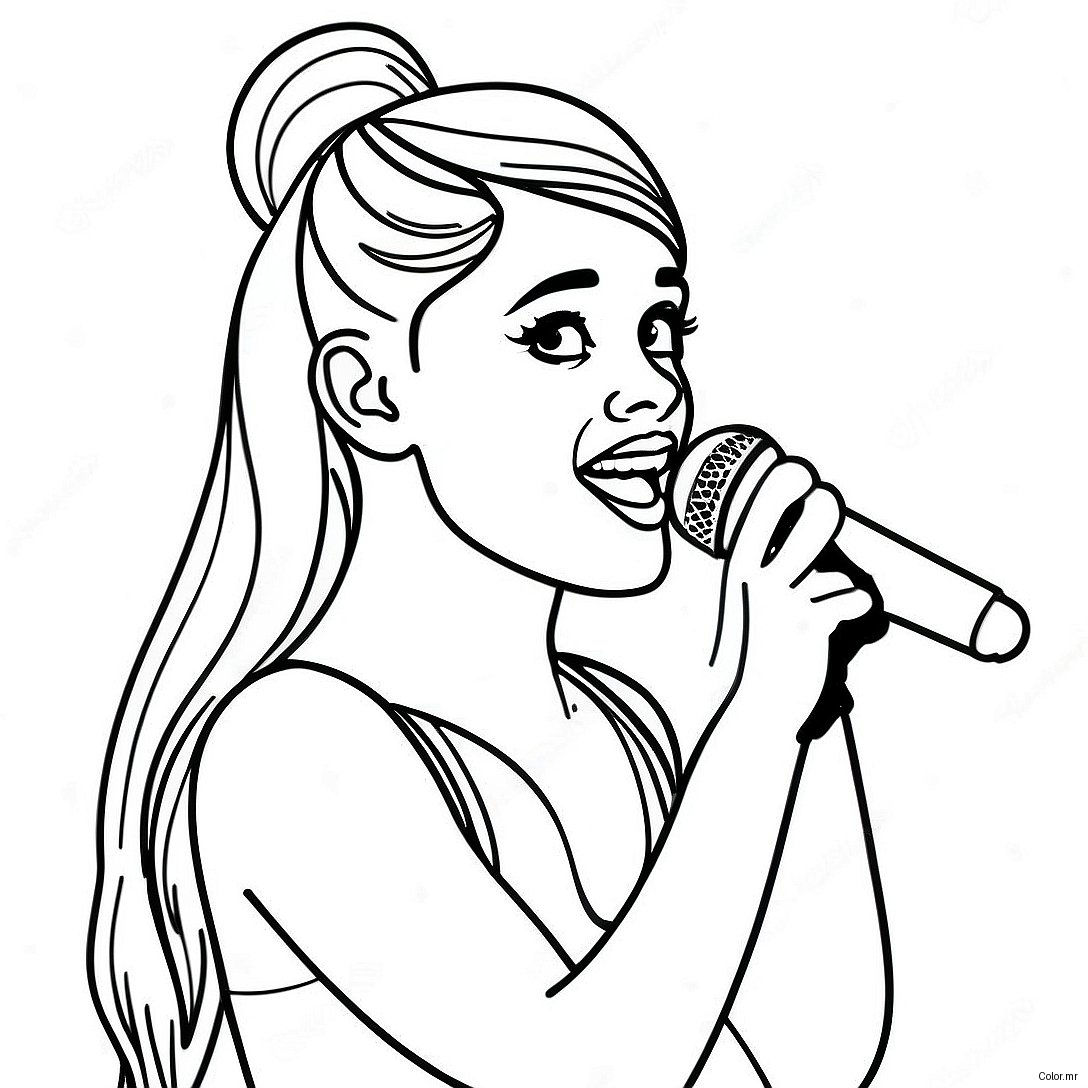 Ariana Grande Singing On Stage Coloring Page 1852 1526