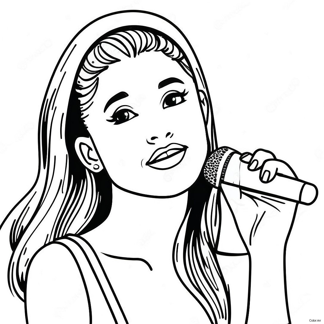 Ariana Grande Singing On Stage Coloring Page 1852 1527