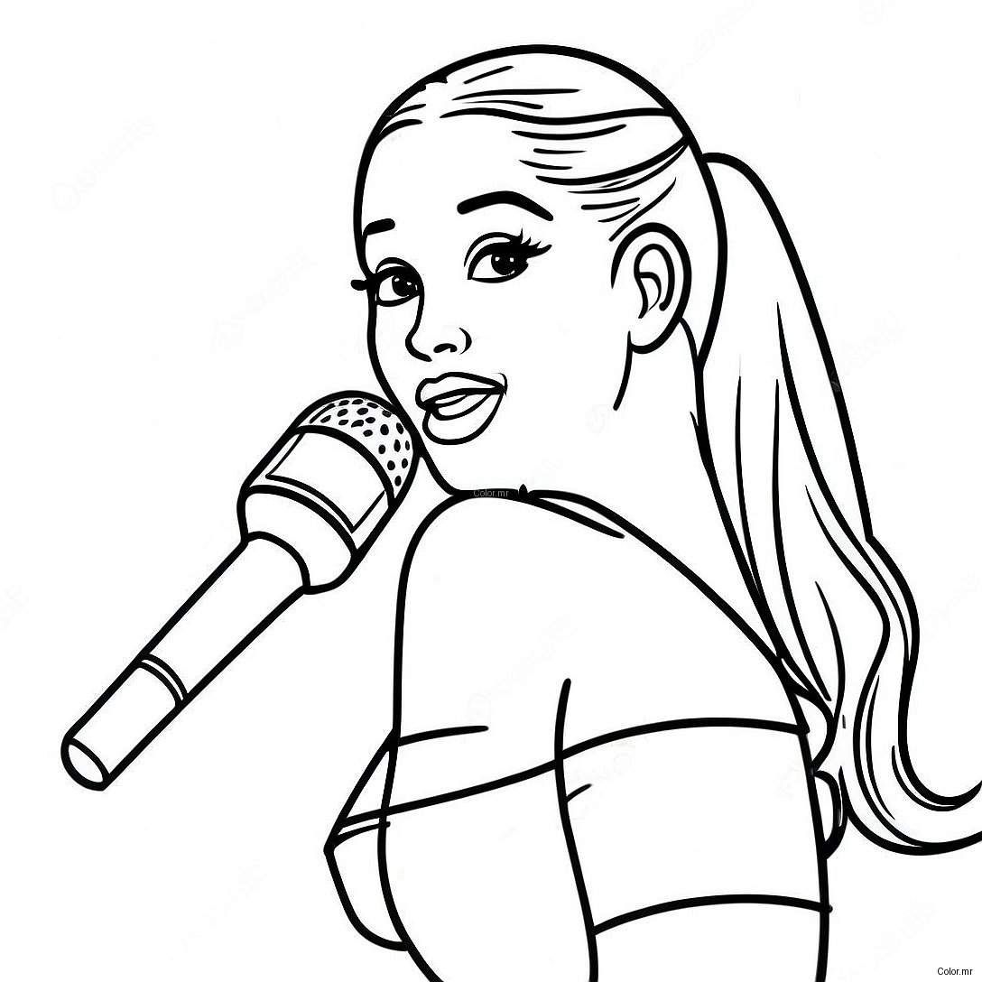 Ariana Grande Singing On Stage Coloring Page 1852 1528