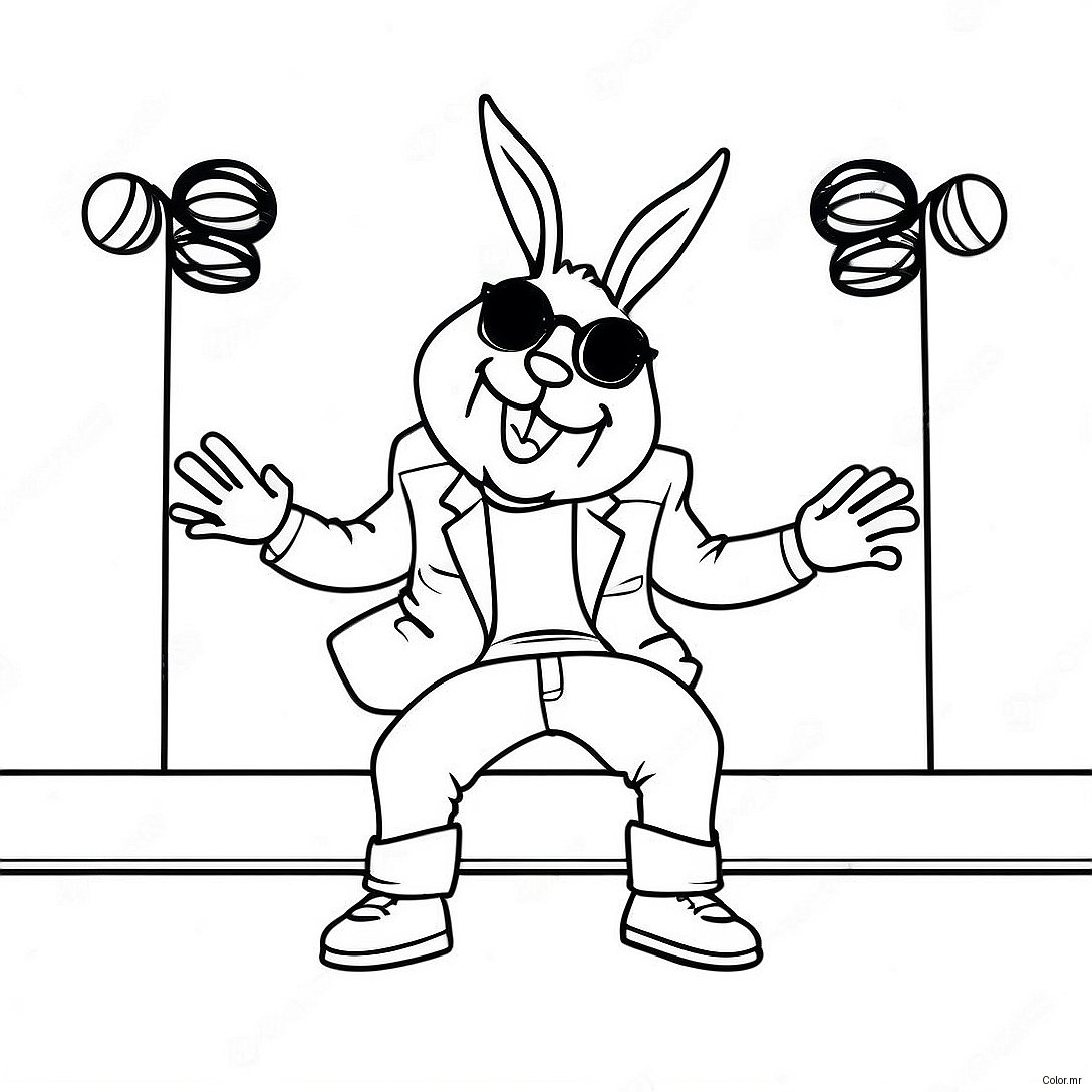 Bad Bunny Performing On Stage Coloring Page 5674 4534