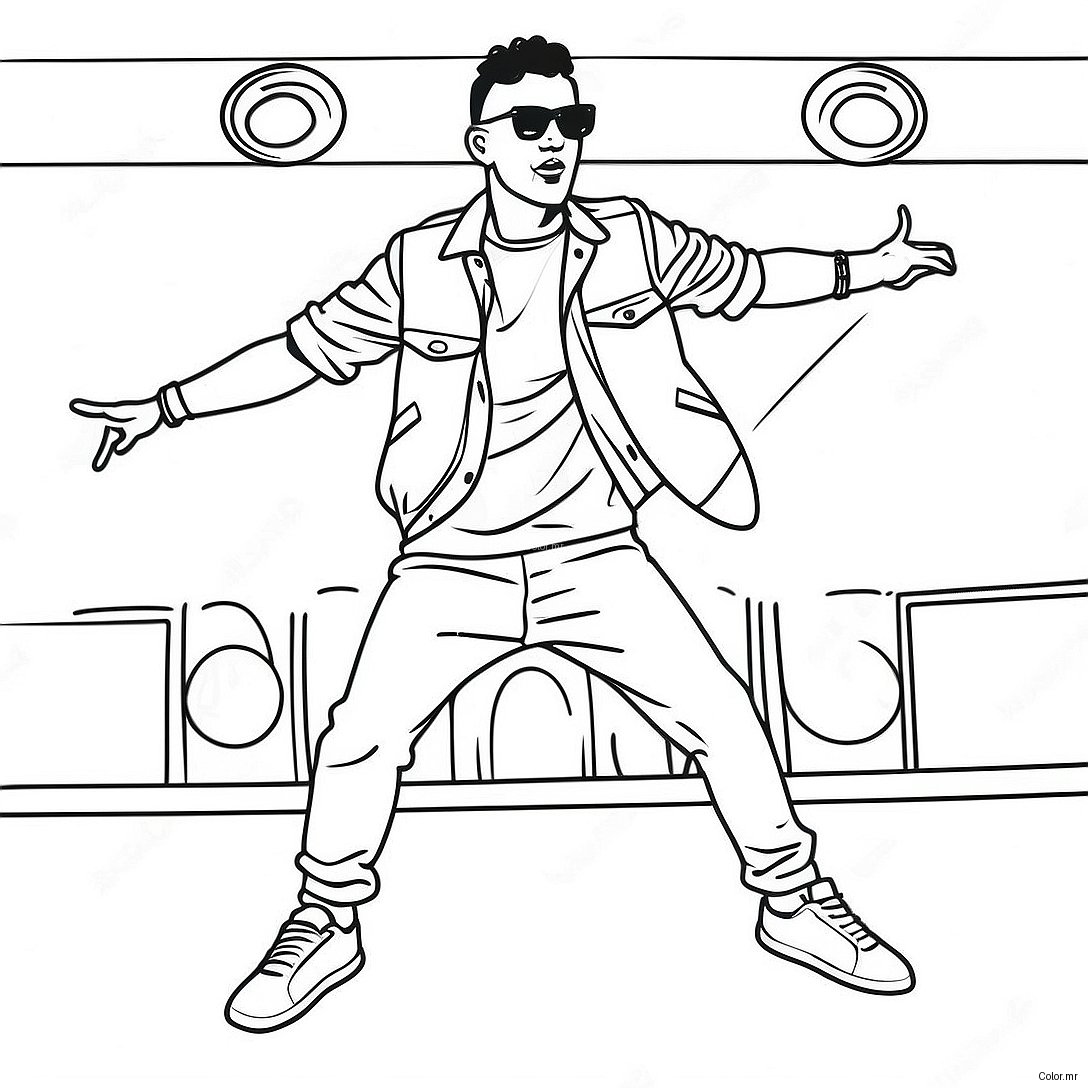 Bad Bunny Performing On Stage Coloring Page 5674 4536