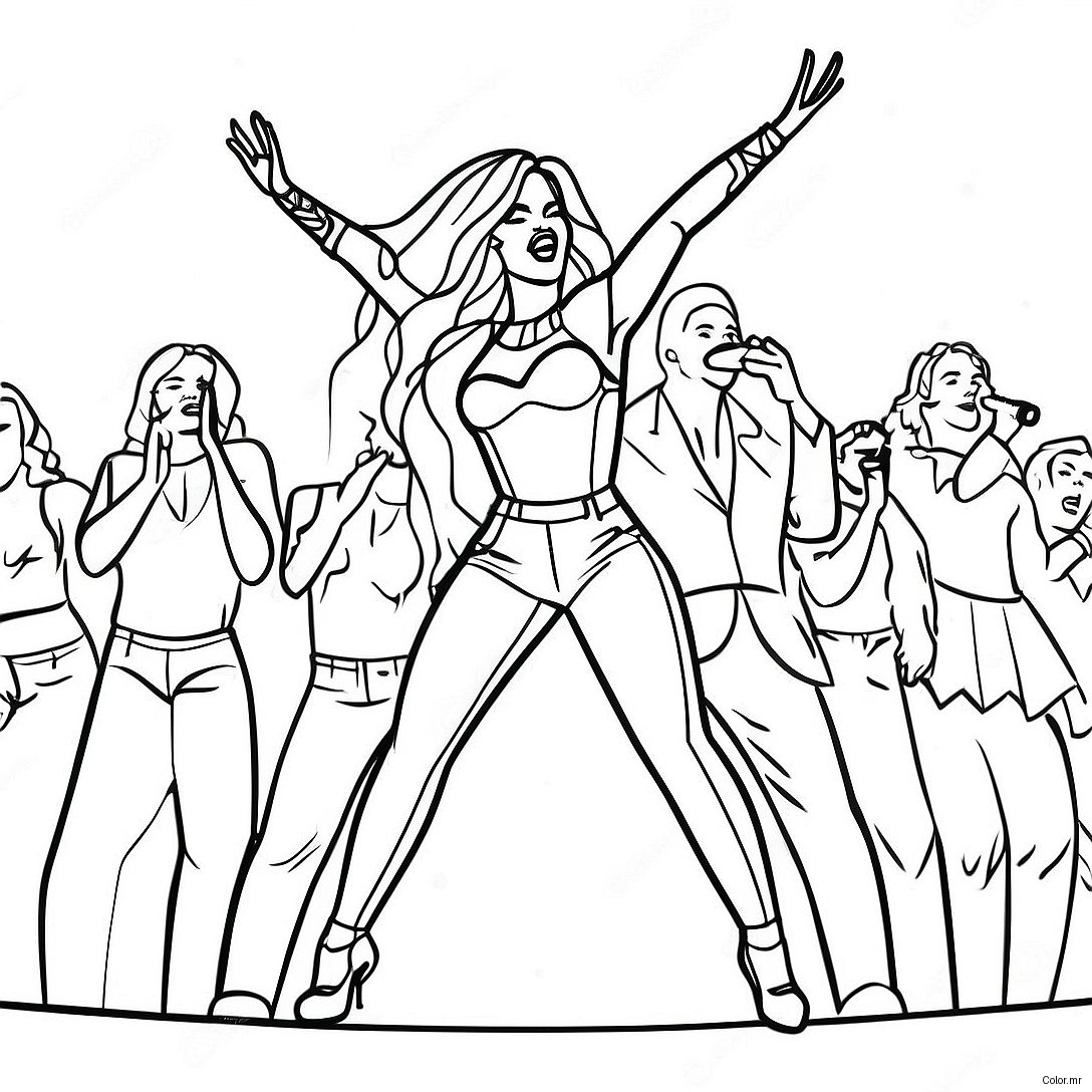 Beyonce Performing On Stage Coloring Page 13108 10889
