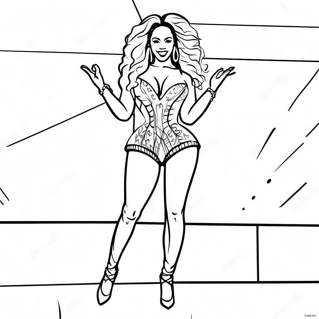 Beyonce Performing On Stage Coloring Page 13108 10890