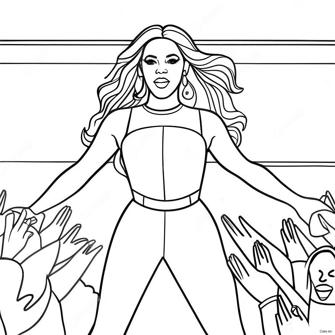 Beyonce Performing On Stage Coloring Page 13108 10891