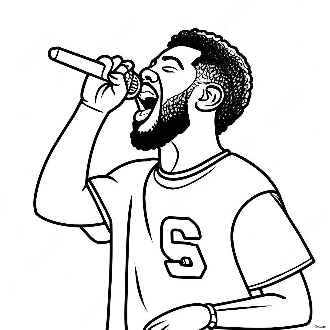 Brent Faiyaz Singing On Stage Coloring Page 62849 52046