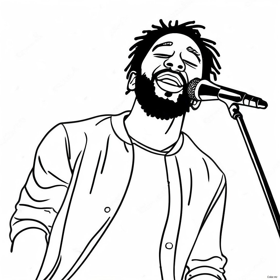 Brent Faiyaz Singing On Stage Coloring Page 62849 52047