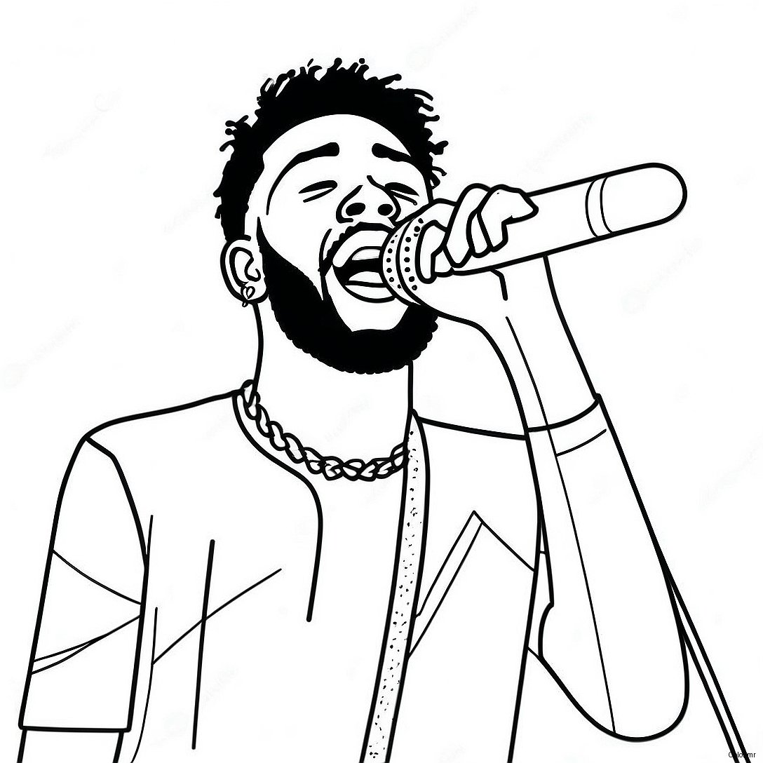 Brent Faiyaz Singing On Stage Coloring Page 62849 52048