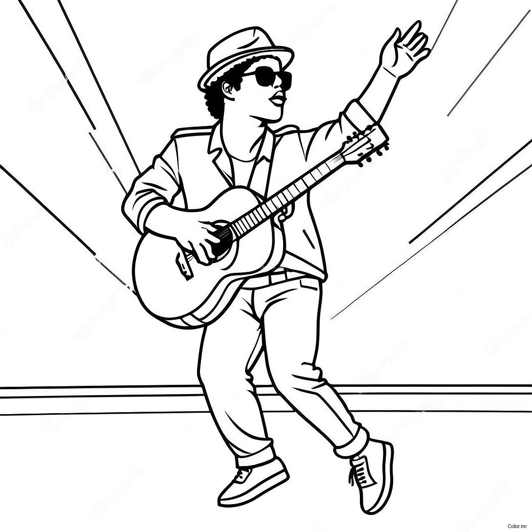 Bruno Mars Performing On Stage Coloring Page 27314 24901