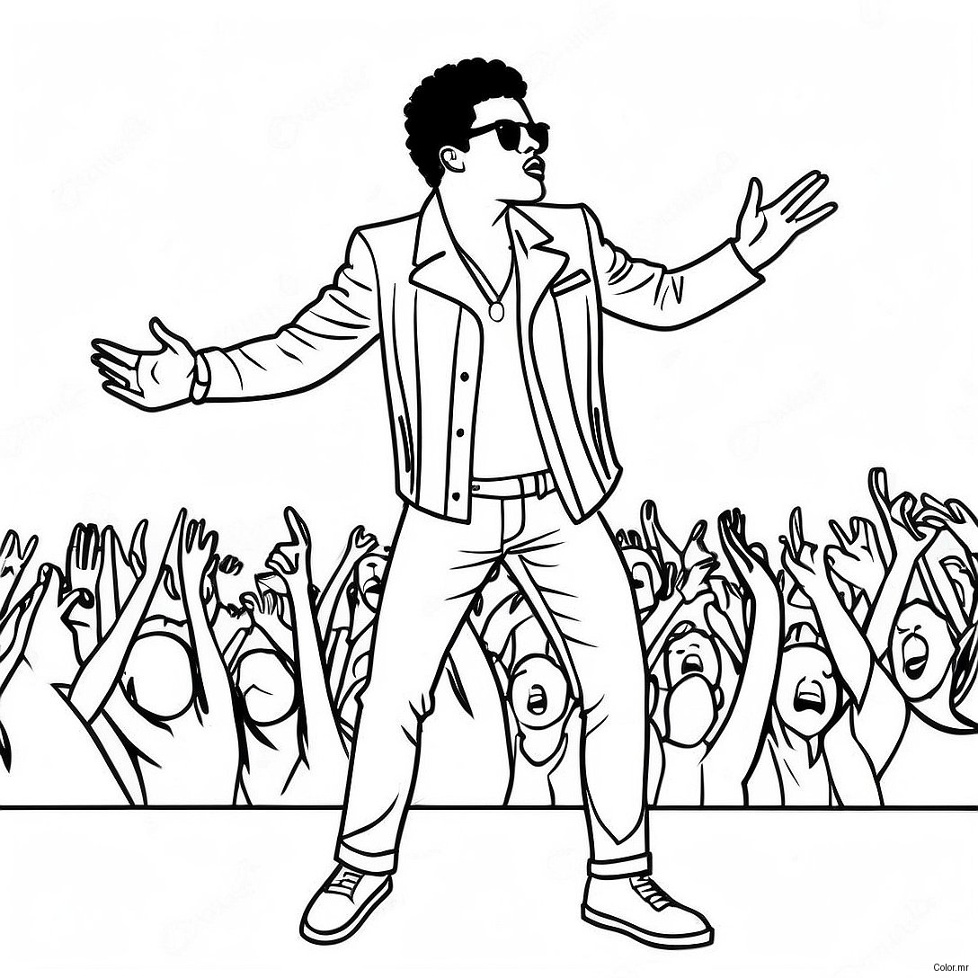 Bruno Mars Performing On Stage Coloring Page 27314 24904