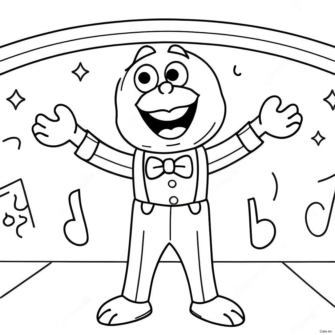 Buster Moon Singing On Stage Coloring Page 2242 1837