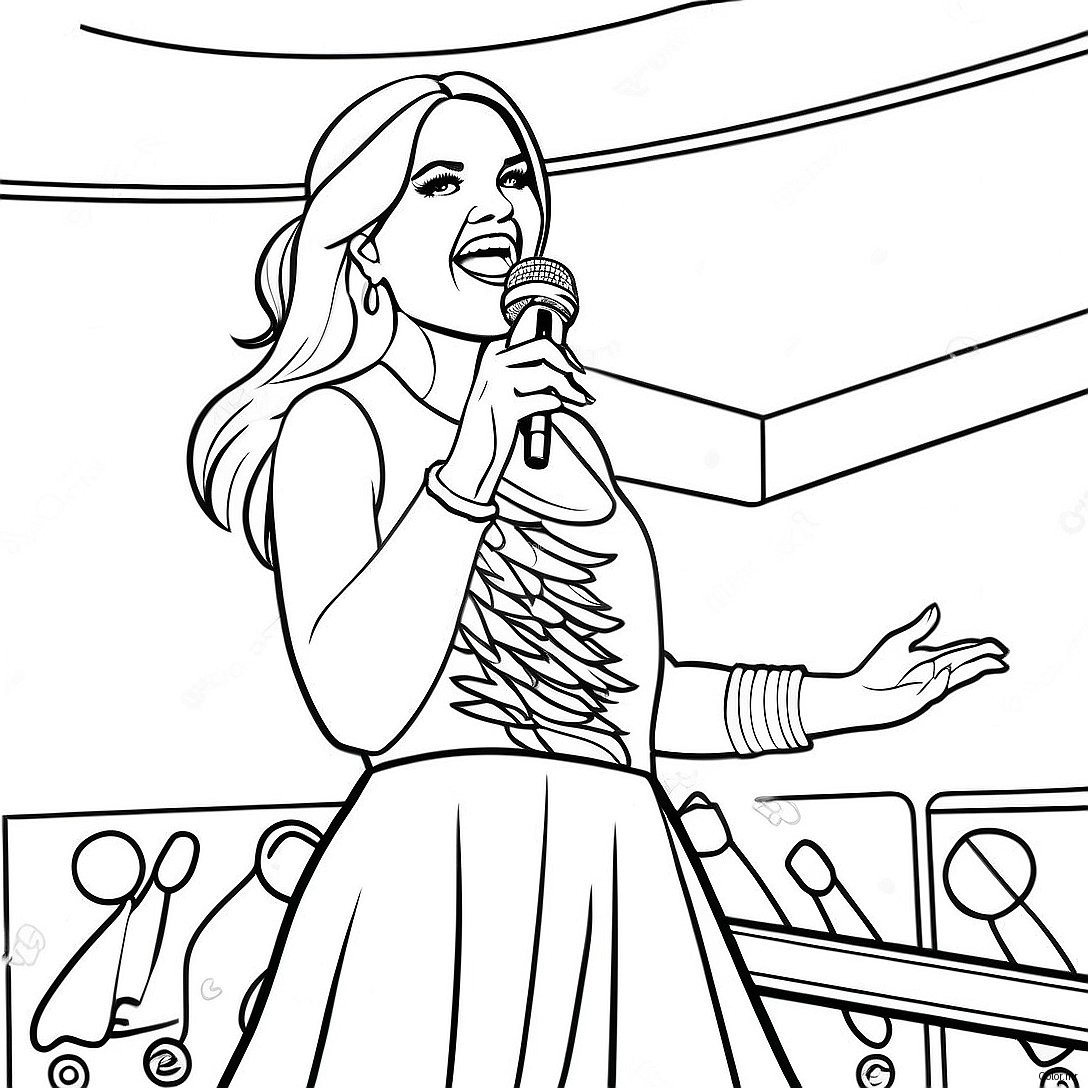 Carrie Underwood Performing On Stage Coloring Page 53659 44565