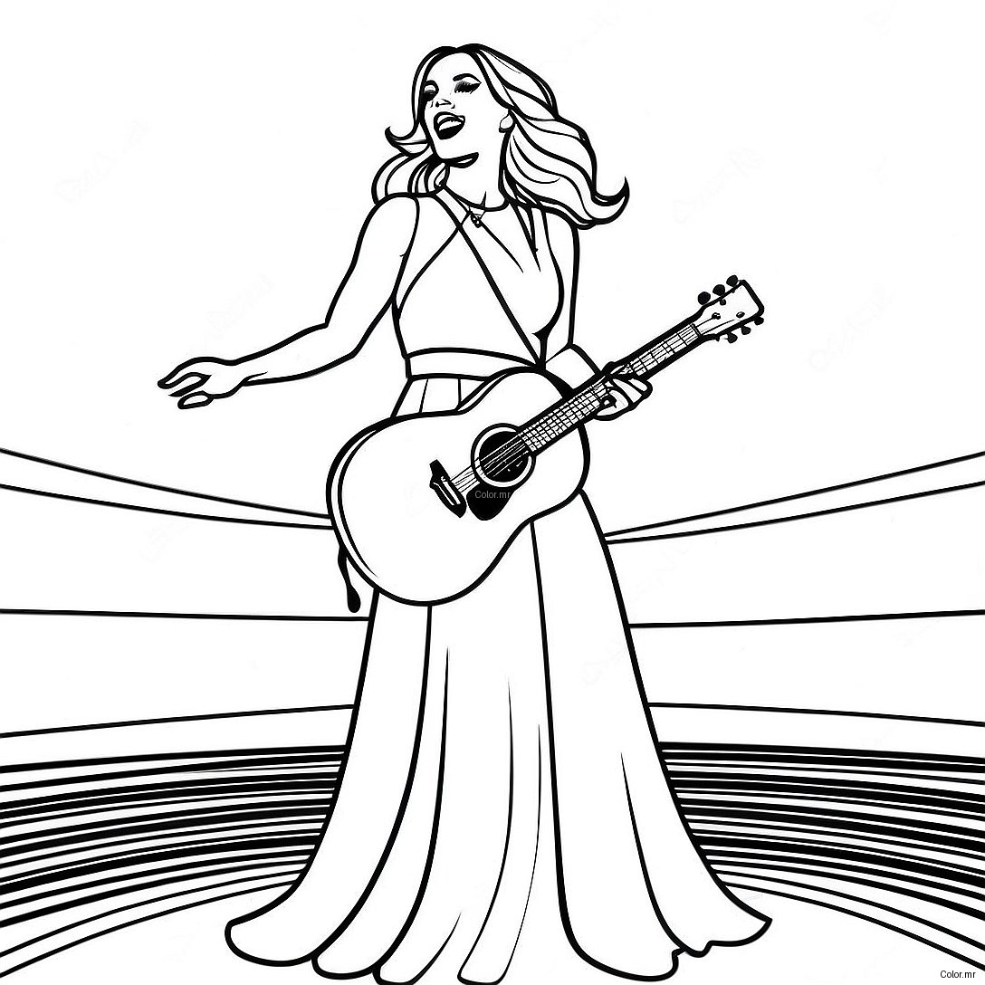 Carrie Underwood Performing On Stage Coloring Page 53659 44566