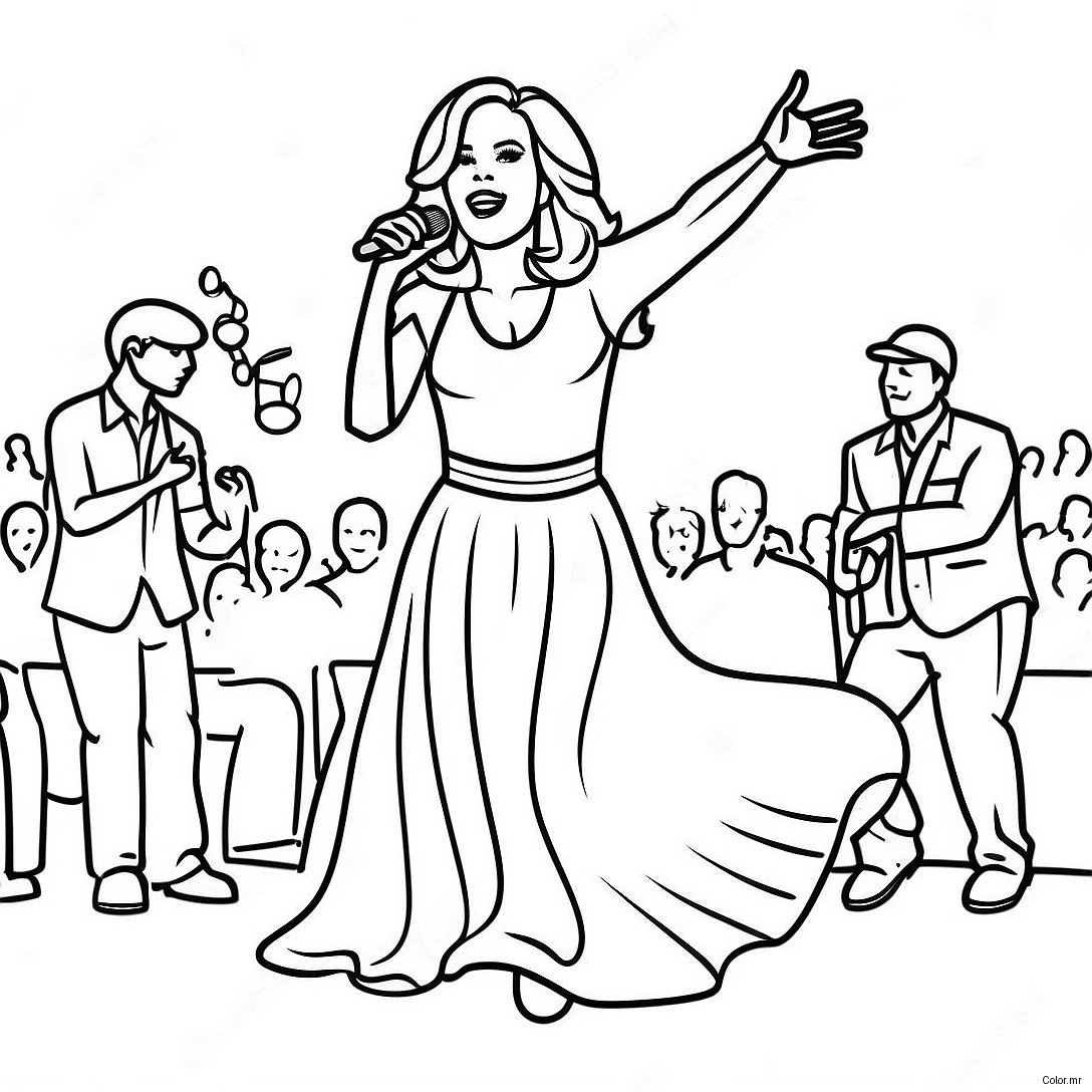 Carrie Underwood Performing On Stage Coloring Page 53659 44567