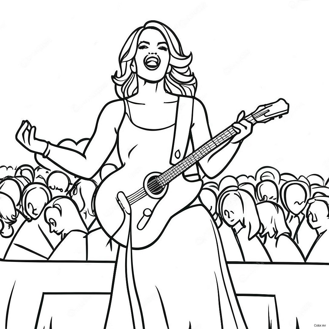 Carrie Underwood Performing On Stage Coloring Page 53659 44725