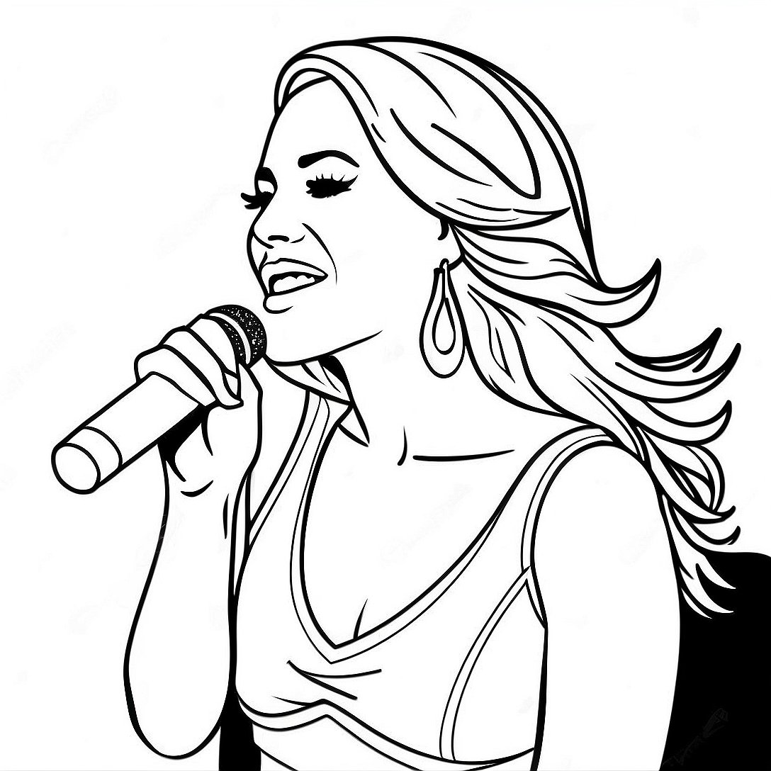 Carrie Underwood Performing On Stage Coloring Page 53659 44726