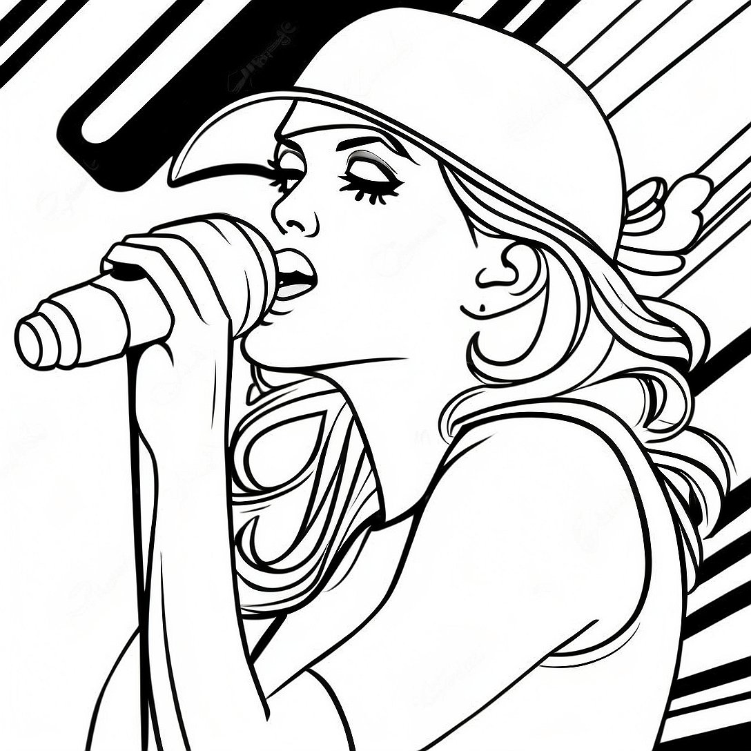 Carrie Underwood Performing On Stage Coloring Page 53659 44727