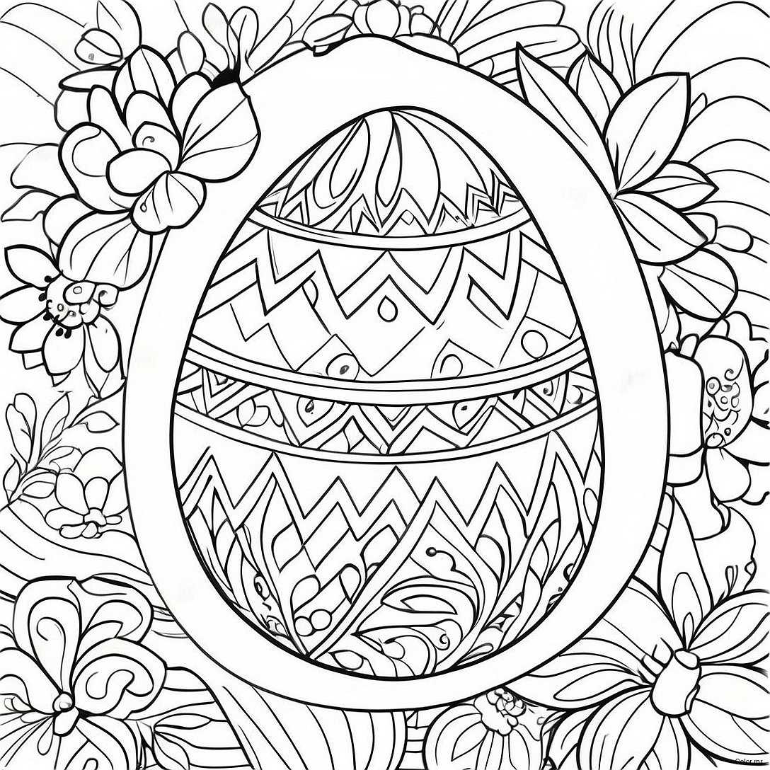 Charming Vintage Easter Egg Coloring Page 71884 59393