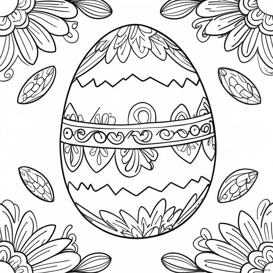 Charming Vintage Easter Egg Coloring Page 71884 59395