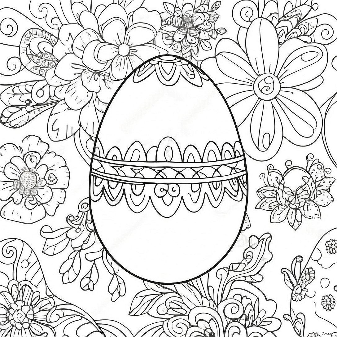 Charming Vintage Easter Egg Coloring Page 71884 59396