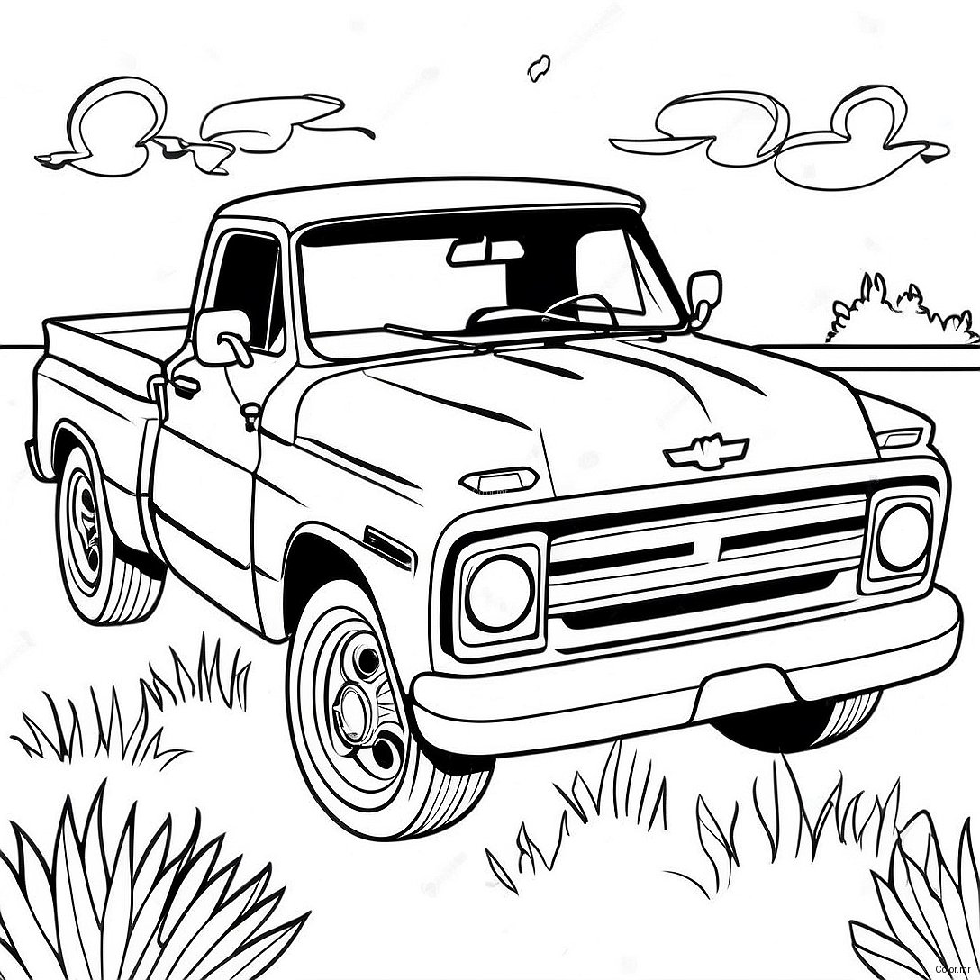 Chevy C10 Vintage Pickup Coloring Page 47835 39775