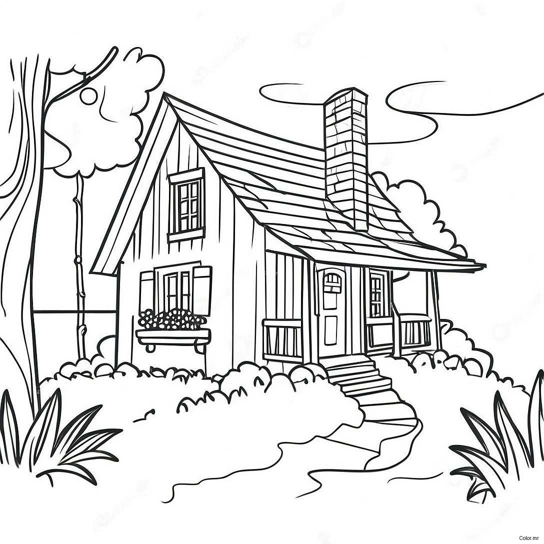 Cottage Coloring Page 70093 57957