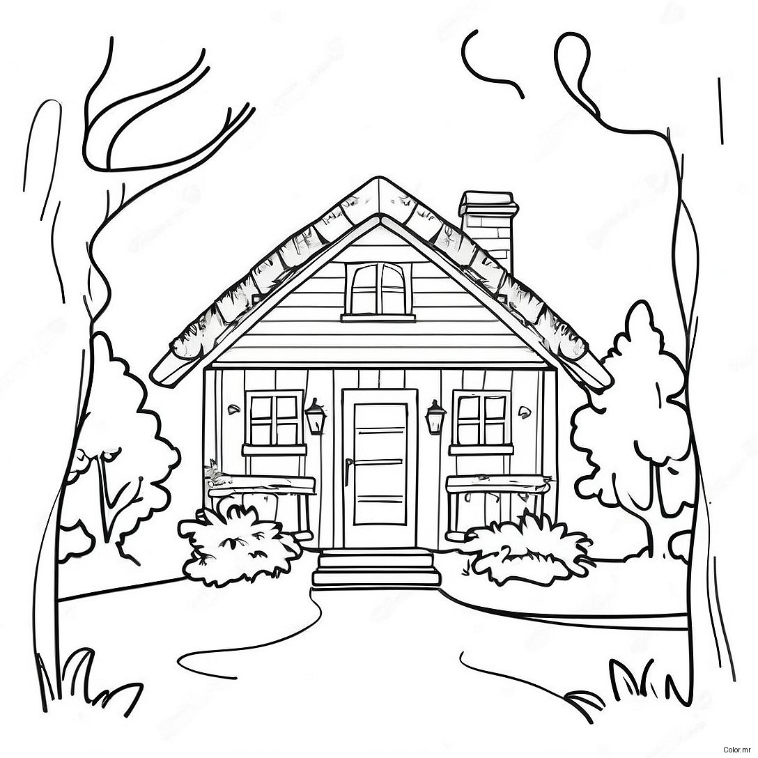 Cottage Coloring Page 70093 57958