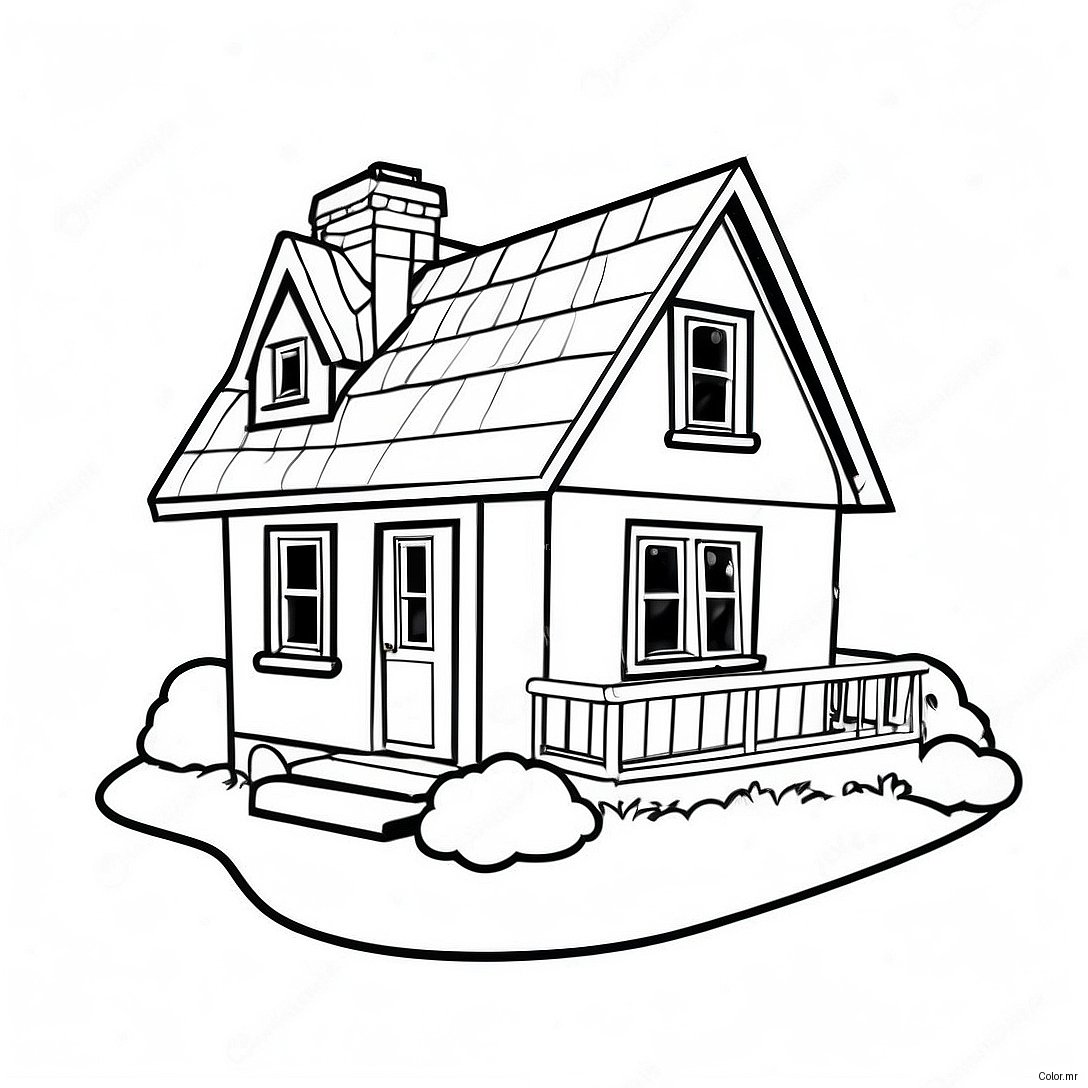 Cozy Cottage Coloring Page 5825 4654