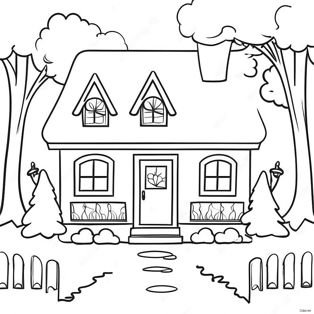 Cozy Cottage Coloring Page 5825 4655