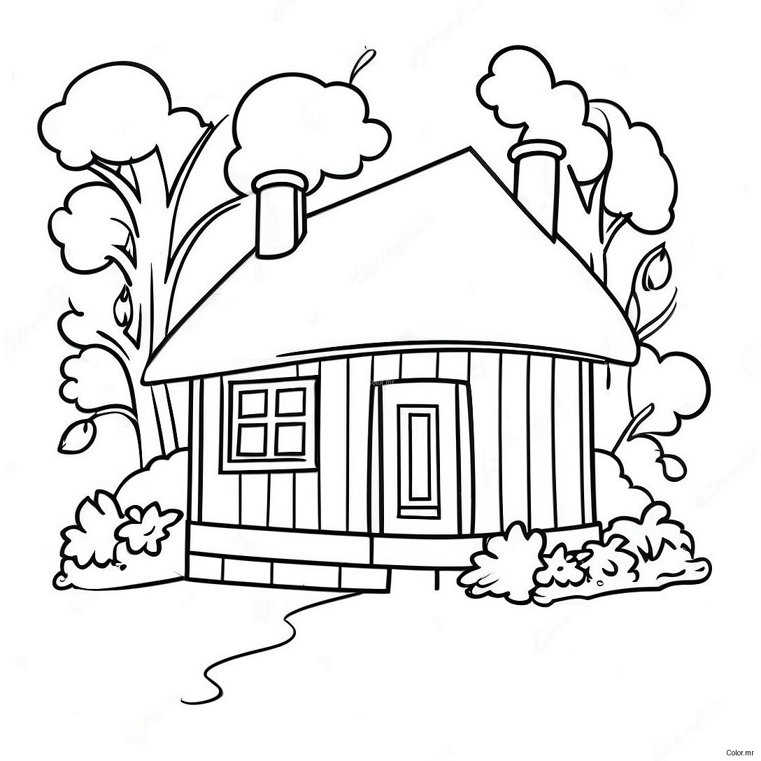 Cozy Cottage Coloring Page 65351 54007