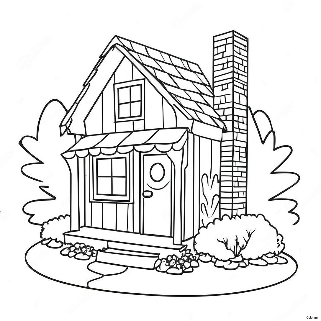 Cozy Cottage Coloring Page 65351 54008