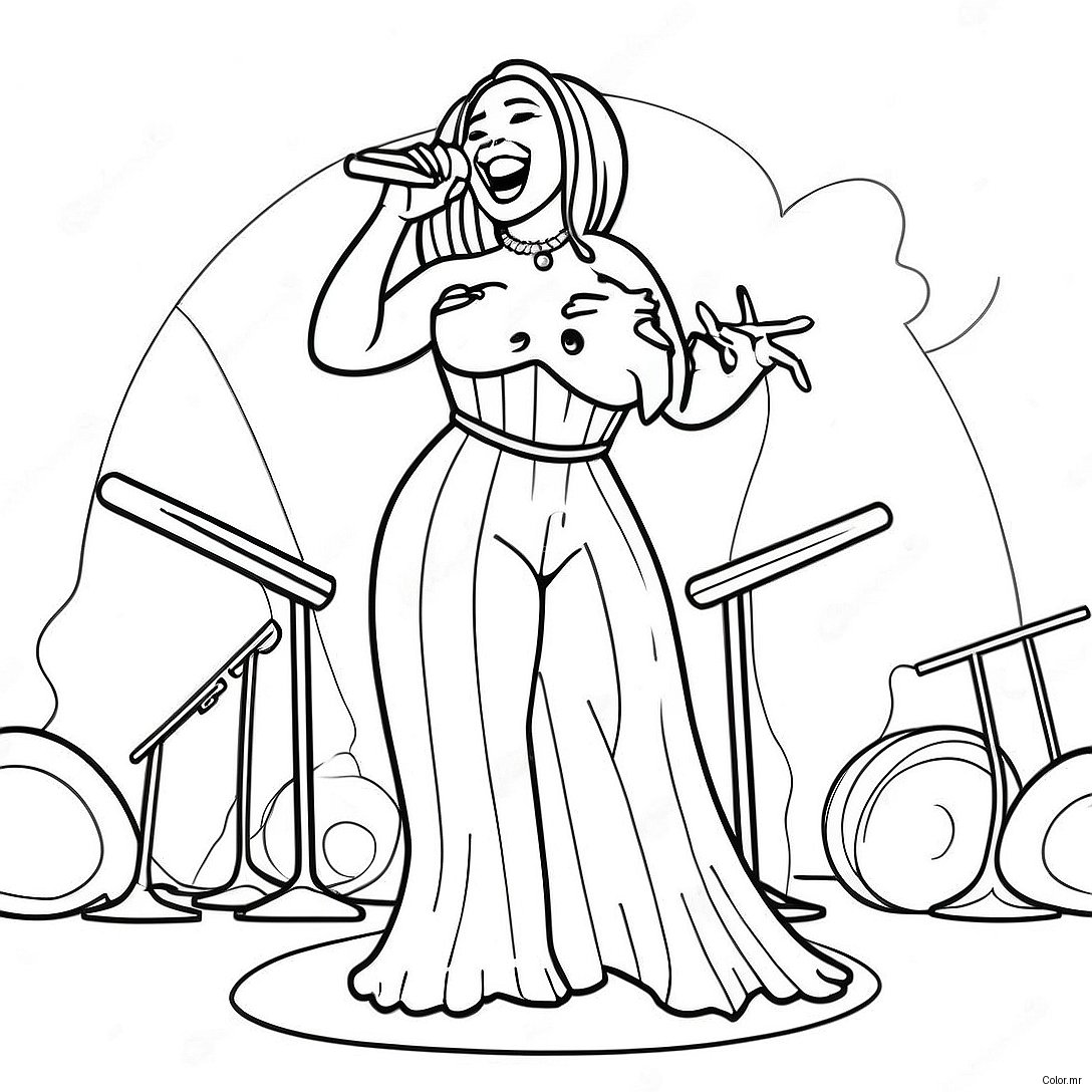 Doja Cat Singing On Stage Coloring Page 66551 54961