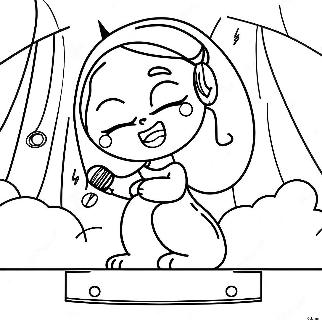 Doja Cat Singing On Stage Coloring Page 66551 54963
