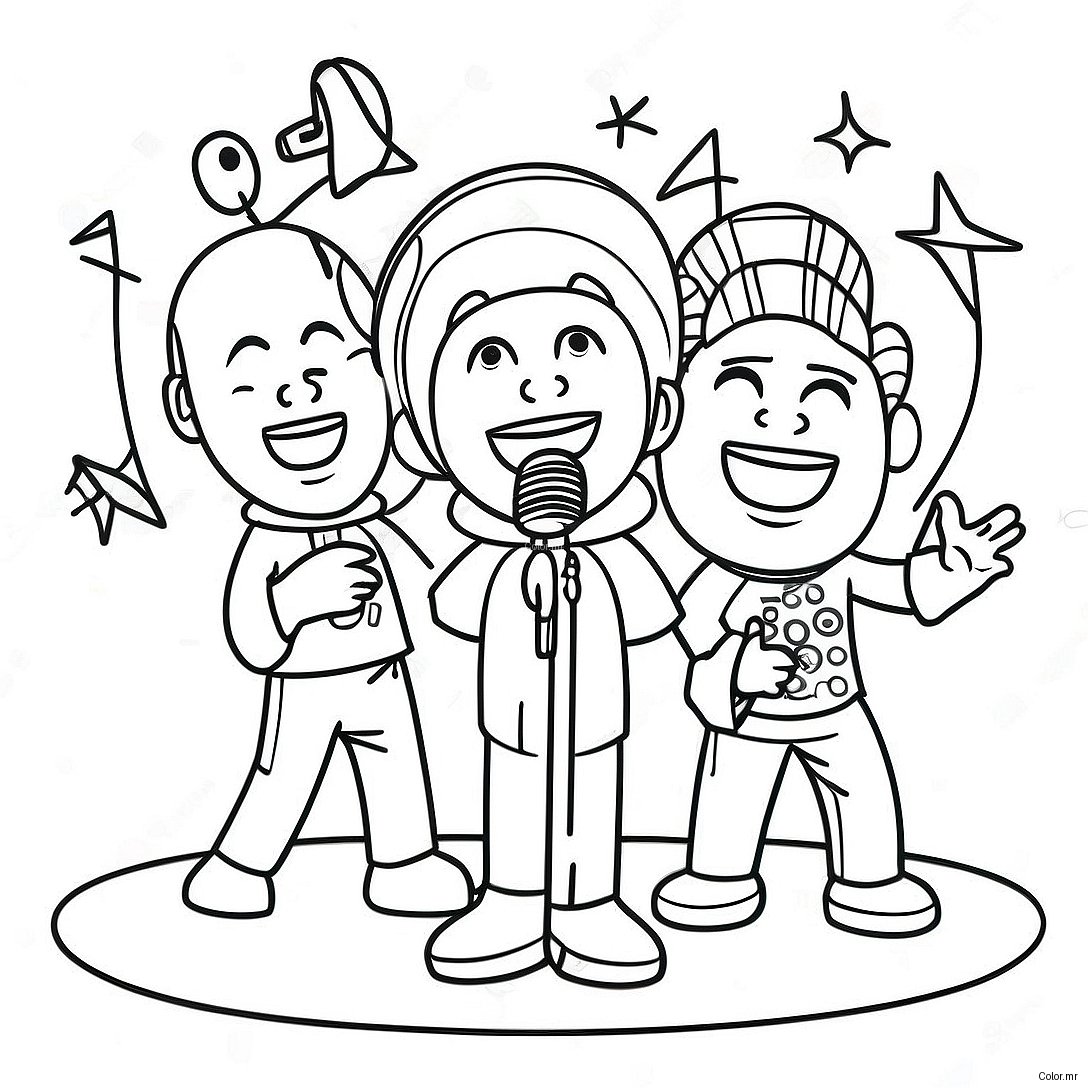 Doodlebops Singing On Stage Coloring Page 59467 49357