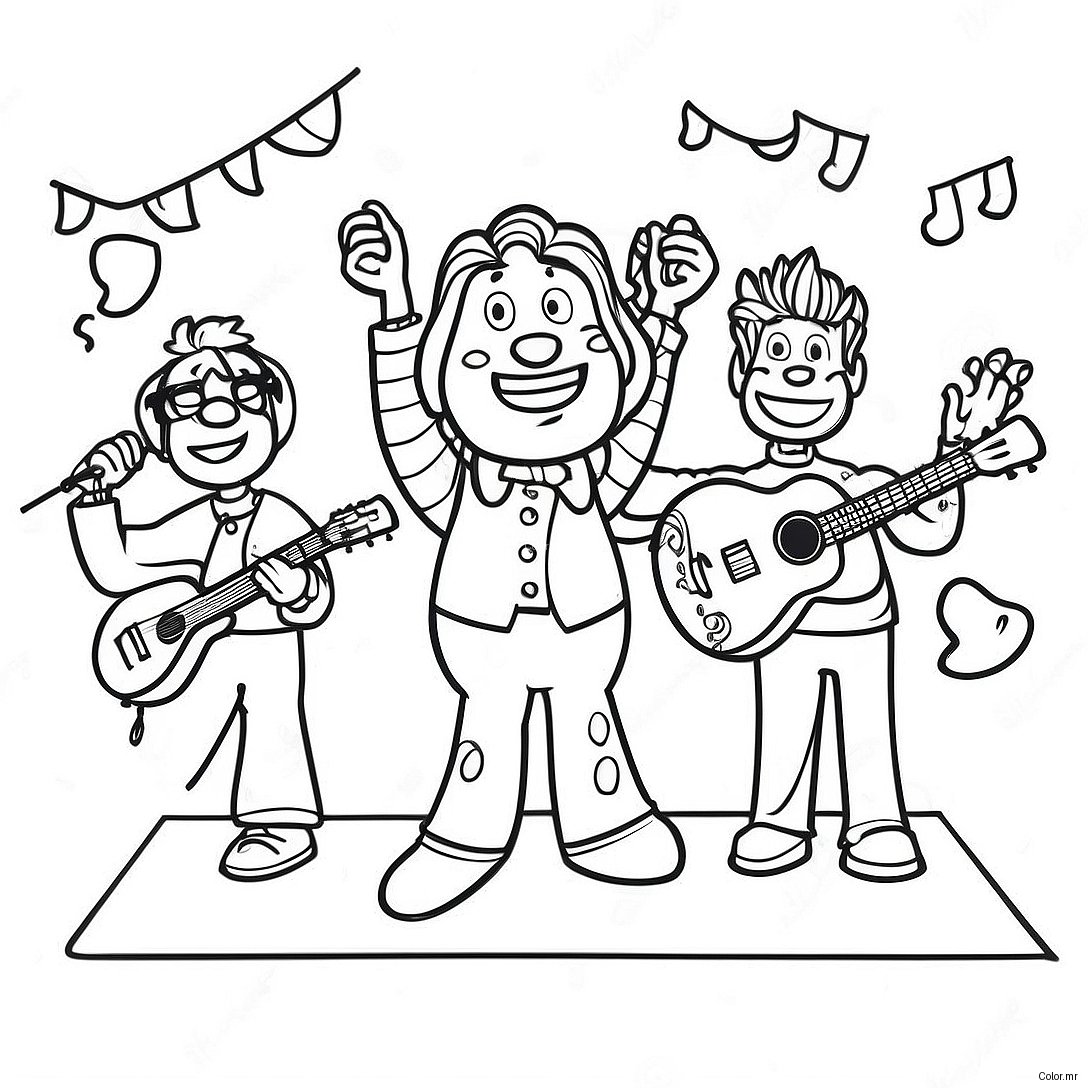 Doodlebops Singing On Stage Coloring Page 59467 49358
