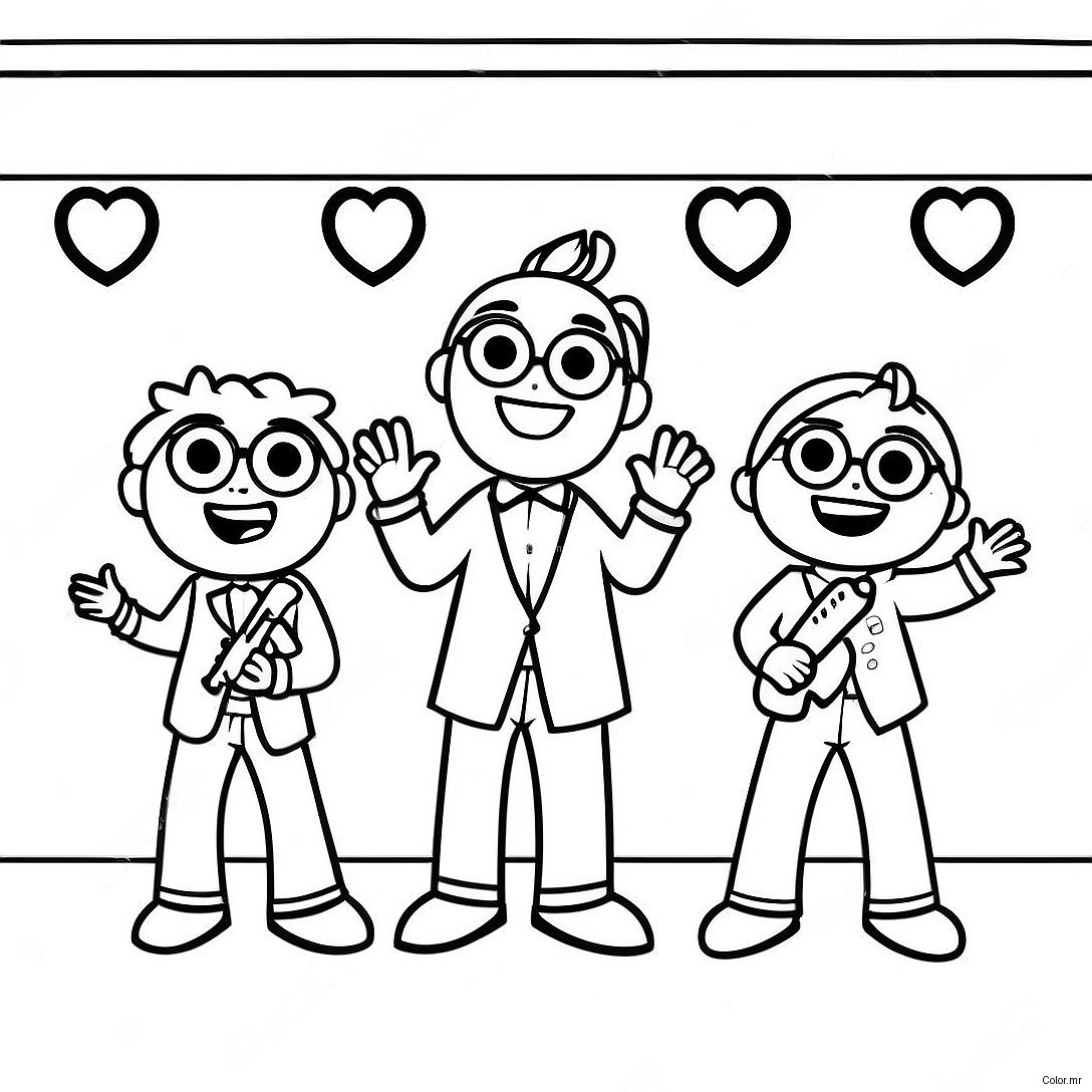 Doodlebops Singing On Stage Coloring Page 59467 49359