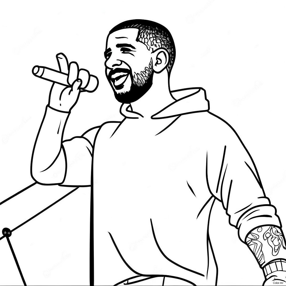 Drake Singing On Stage Coloring Page 6595 5365