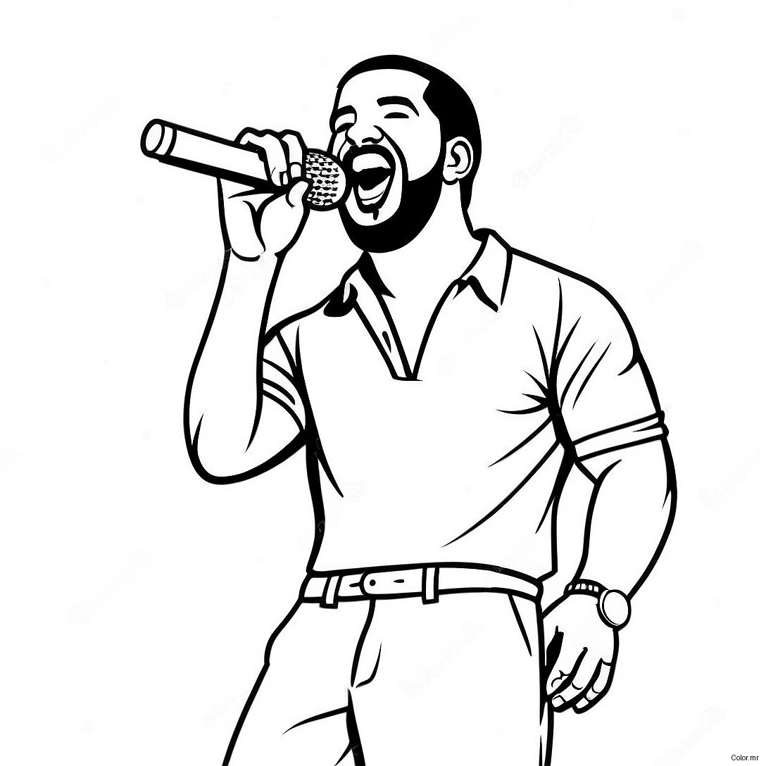 Drake Singing On Stage Coloring Page 6595 5366
