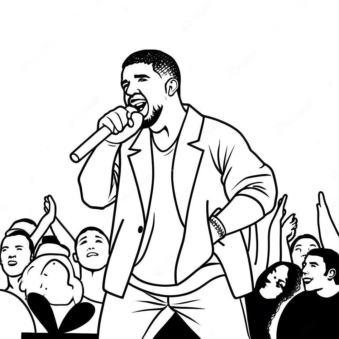Drake Singing On Stage Coloring Page 6595 5367