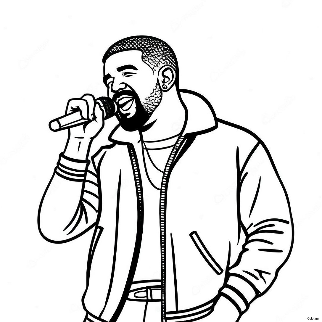 Drake Singing On Stage Coloring Page 6595 5368