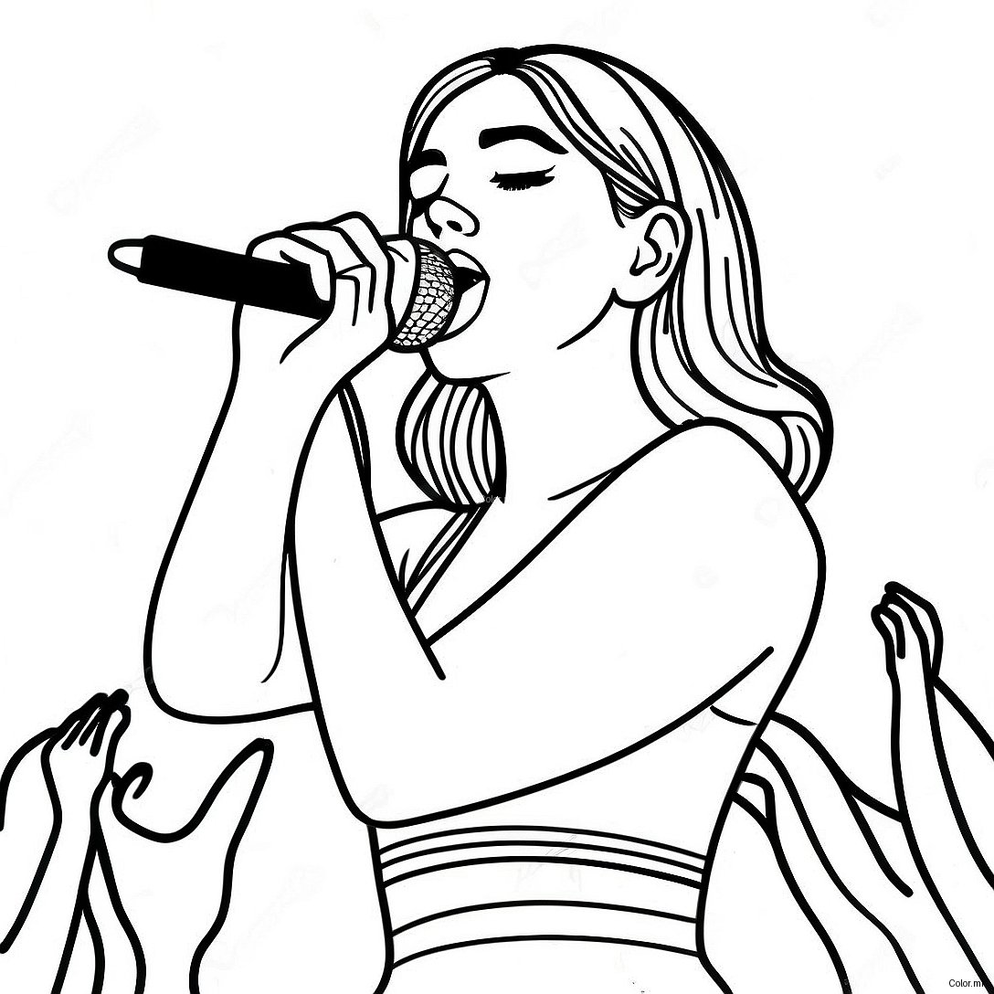 Dua Lipa Performing On Stage Coloring Page 36224 30217