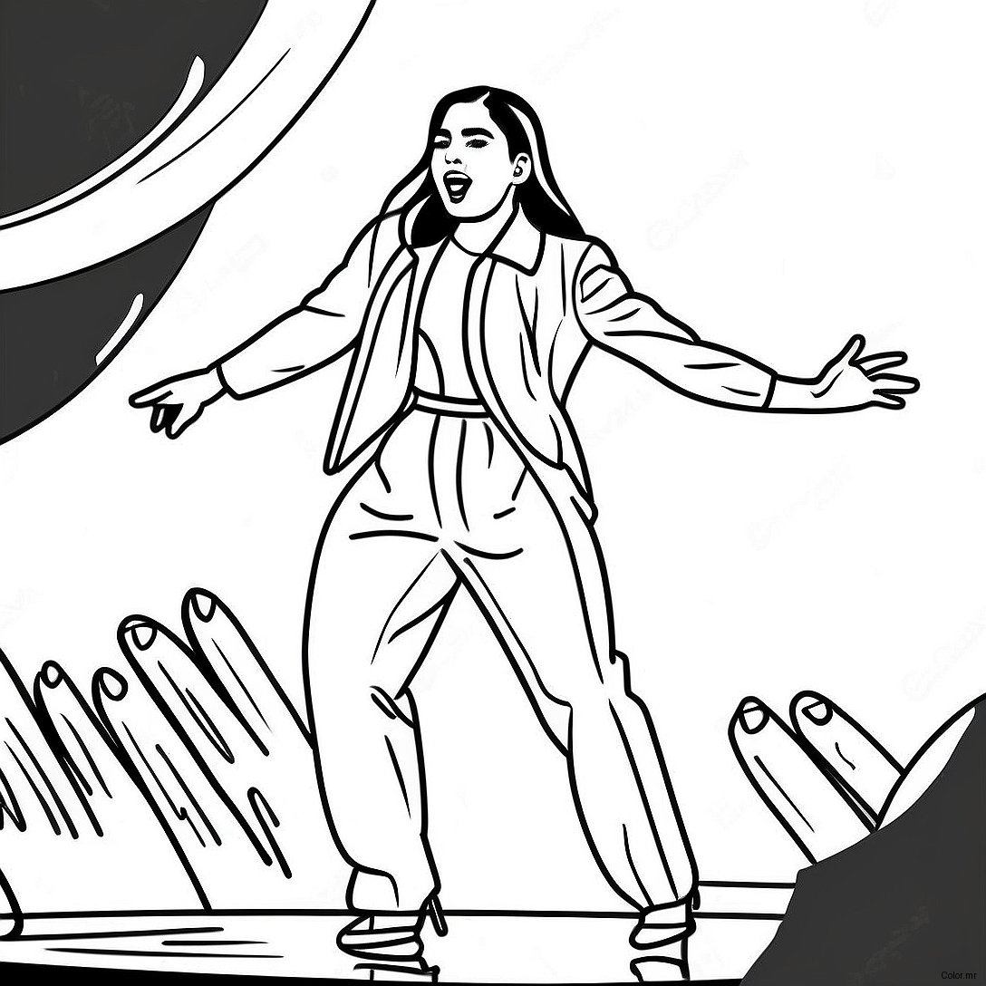 Dua Lipa Performing On Stage Coloring Page 36224 30218