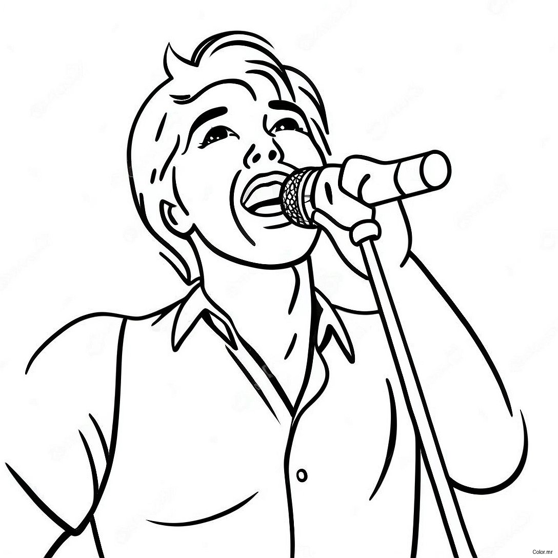 Famous Singer Performing On Stage Coloring Page 27444 25005