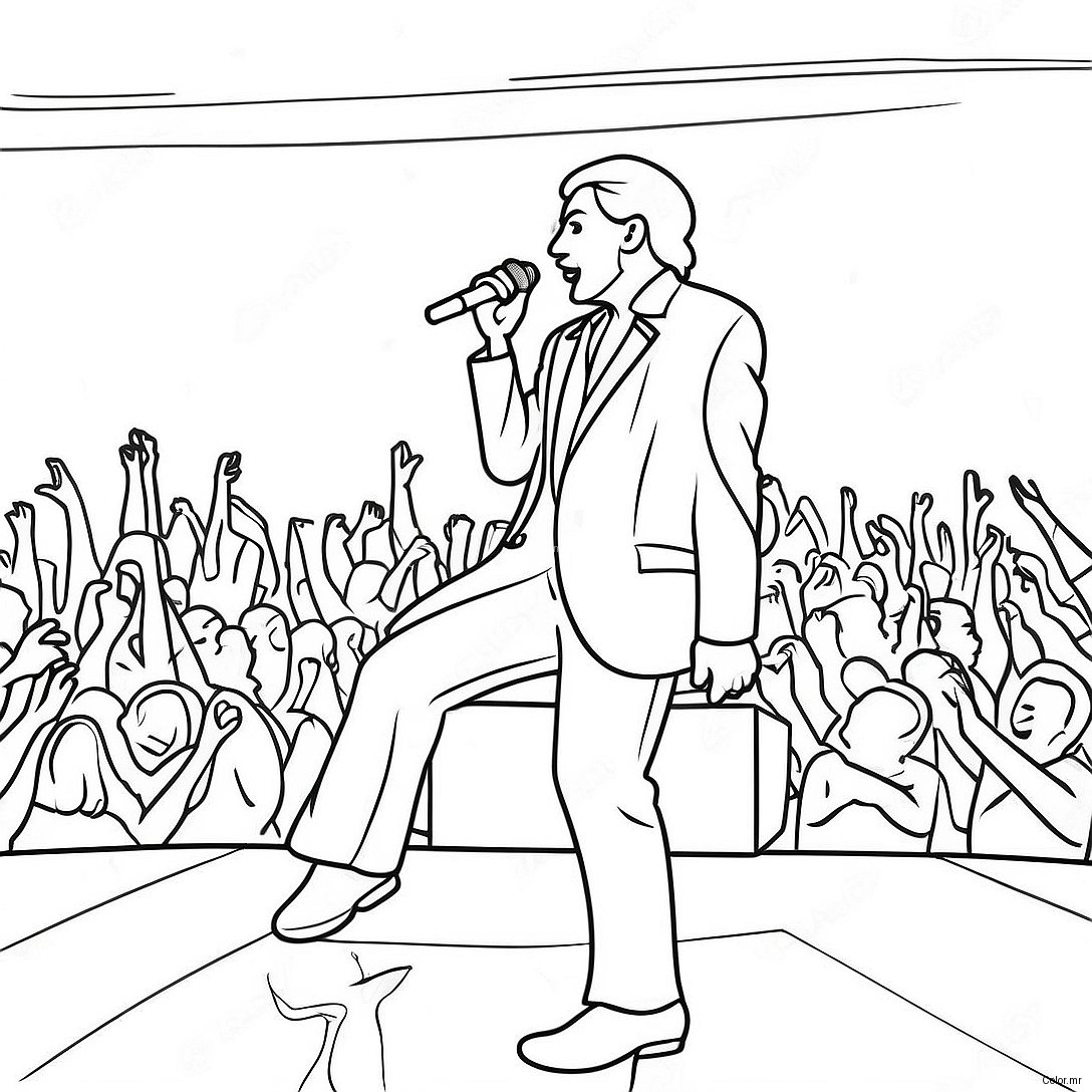 Famous Singer Performing On Stage Coloring Page 27444 25006